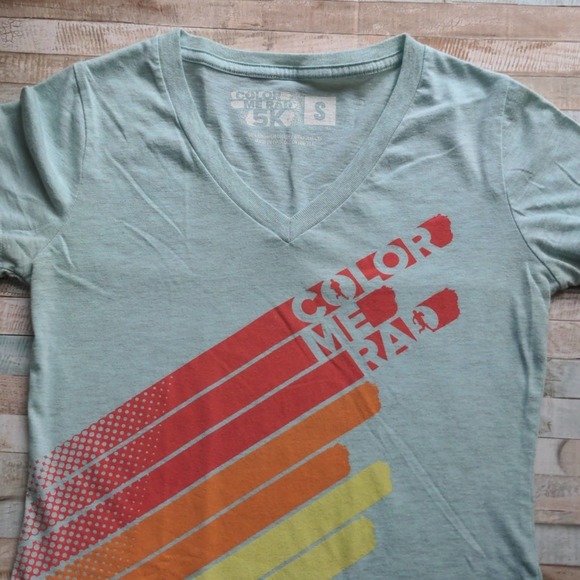 Color Me Rad 5k v-neck short sleeve graphic race tee - Picture 3 of 7